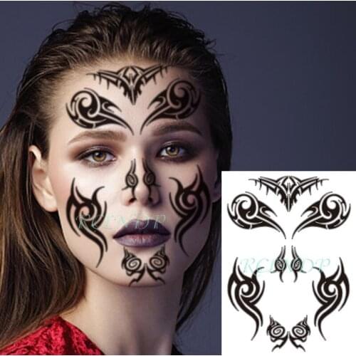 Waterproof Temporary Tattoo Sticker Tribal Totem The Maoris Face Art Design Pattern Flash Tatto Fake Tatoo for Women Men