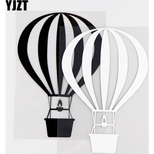 YJZT 11X15.7CM The Hot Air Balloon Is Floating In The Sky Vinyl Decals Car Sticker Black / Silver 10A-0326