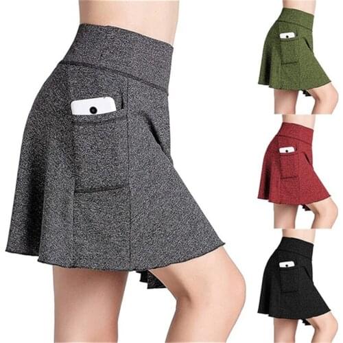 Womens Professional Sports Fitness Running Jogging Shorts With Pocket Tennis Shorts Skirt Anti Exposure Tennis Skirt Shorts