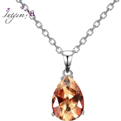 Fashion Womens Necklaces Pendants 925 Silver Jewelry Color Water Drop Gemstone Pendant Necklace Party Wedding Gift Fine Jewelry
