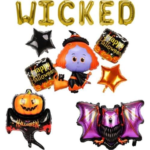 Wicked Banner Mylar Foil Balloon Halloween Theme Party Decorations,Halloween Party Supplies,Mantle Home Decor,Yard Decor