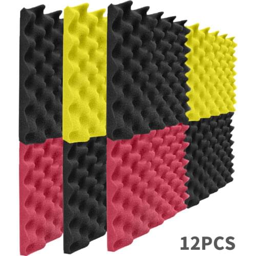 12pcs sound Insulation Wall Sponge Soundproofing acoustic Foams Absorbing Noise KTV Foams Acoustic Sponges Home Studio Office