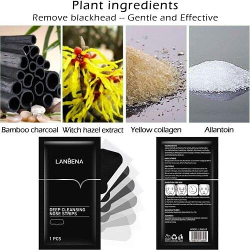 1 Pc Blackhead Deep Cleaning Bamboo Charcoal Minerals Pore Face Off Pack Strips Mask Nose Peel P7T3