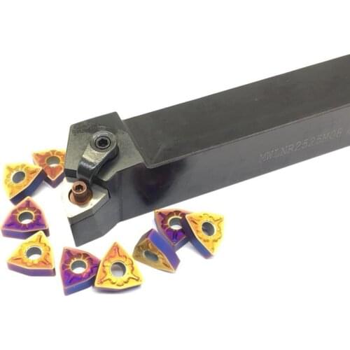 10PCS WNMG080408 + 1PC MWLNR2525M08 Turnning Cutter Holder Turning Tools Holder Carbide Insert For CNC Lathe Tool With Wrench