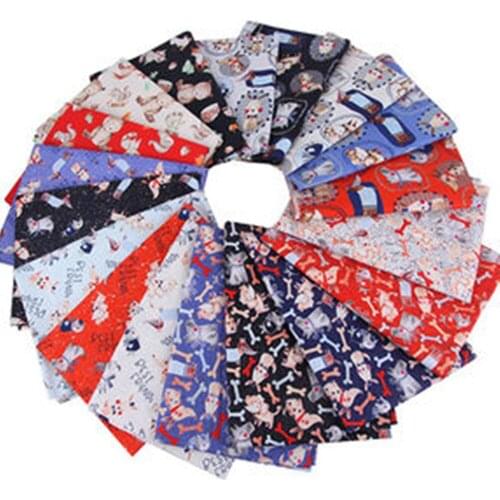 Cartoon Dog Rabbit Bone Printed 100% Cotton Fabric Patchwork Handmade DIY Sewing Doll Curtain Tablecloh Home Decor Cloth By Yard