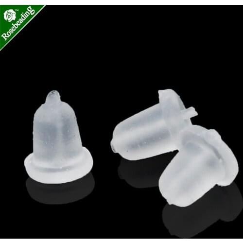 1000pcs clear Rubber Earring 4*4mm Plastic Earring Backs,Earring Ear nut-10072125