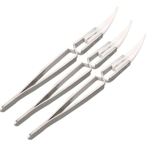 3pcs Non Conductive Ceramic Tweezers IC SMD SMT Reverse Tweezers Heat Resistant 1000 Degree DIY Hand Tools Kit