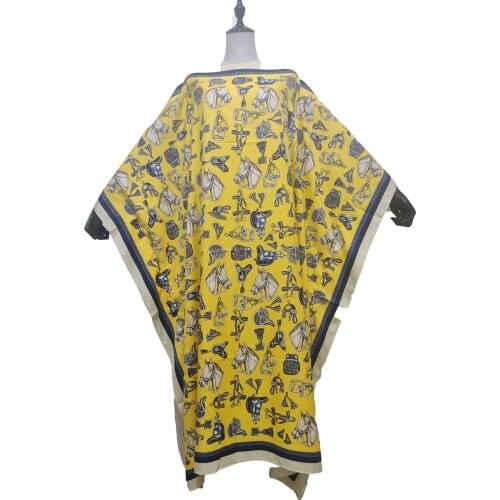 Abaya 2021 Traditional Muslim One-Shoulder Bohemian Silk Kaftan Maxi Dresses Plus Size Kuwait Floral Beach Robe Dress