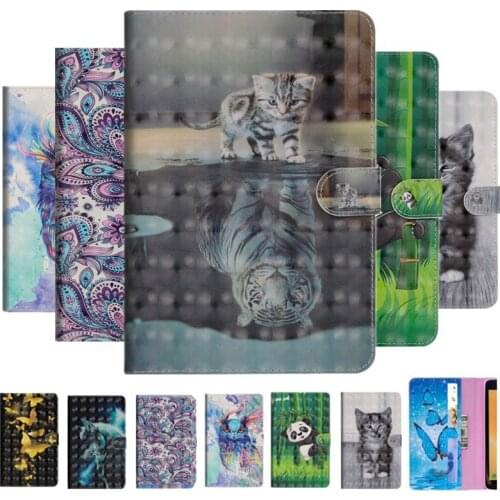 Tablets Case for Samsung Galaxy Tab A 10.1 2019 SM-T510 SM-T515 T510 T515 3D Cartoon Printed Stand Wallet 2019 tablet Case Cover