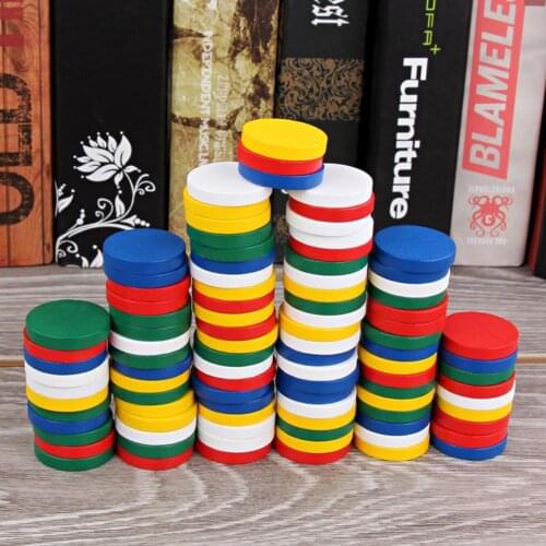 100Pcs/Set Wooden Colorful Disc Chips Mathematics Teaching Aids Children Toy