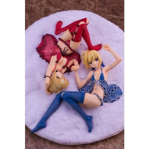 Fate/Grand Saber Anime Action Figure Red Saber Nero Swimsuit Sleeping Fate Stay Night Statue PVC Model Toys Collectible Doll