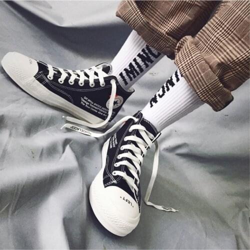 IMINCN 1Pair Original New Design Young People Hiphop INS gay lgbt Cotton Dance Street High Fashion man boy Black White Sock