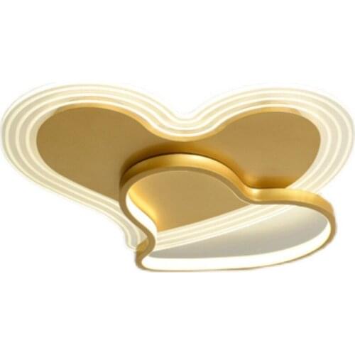 Lovely Pink 3 Lights LED Childrens Bedroom Ceiling Lamps Wooden Heart Princess Room Baby Room Ceiling Lamp Fixtures