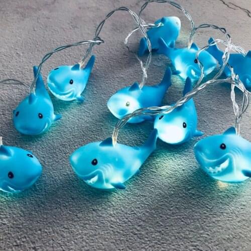 Cartoon LED String Lights Shark Led Light for Child Indoor Bedroom Decor Battery Operated USB LED Fairy Fantastic Lights