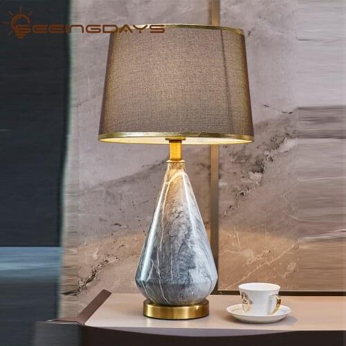 Nordic Minimalist Modern Ceramic Table Lamps for Bedroom Bedside Lamp for Living Room Luxury Model Room Home Decoration