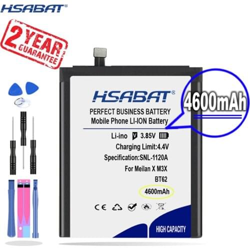 New Arrival [ HSABAT ] 4600mAh BT62 Replacement Battery for MeiZu M3X, M3X Dual SIM, M3X Dual SIM TD-LTE, M682Q, for Meilan X
