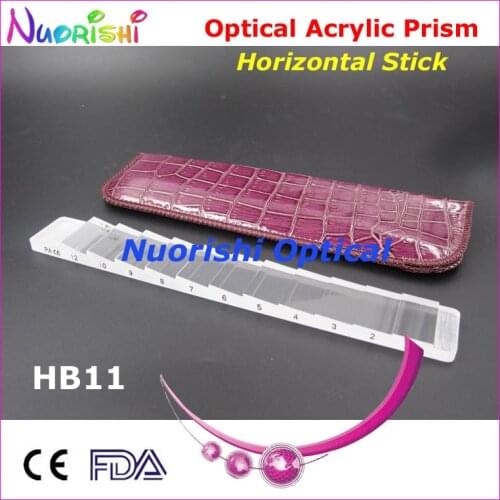 Ophthalmic Optical Optometry Acrylic Horizontal Mini Small Short Prism Lens Stick Strip Leather Case Packed HB11 Free Shipping