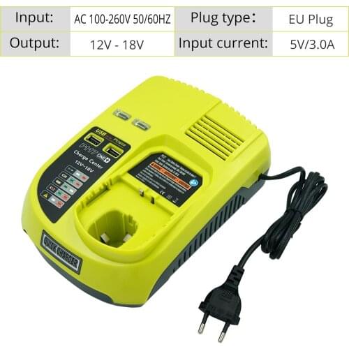 P117 3A Li-ion Ni-Mh Ni-Cd Universal Rechargeable Battery Charger for Ryobi 12-18V Battery P100 P103 P107 P108 BPL1820 BPP1820