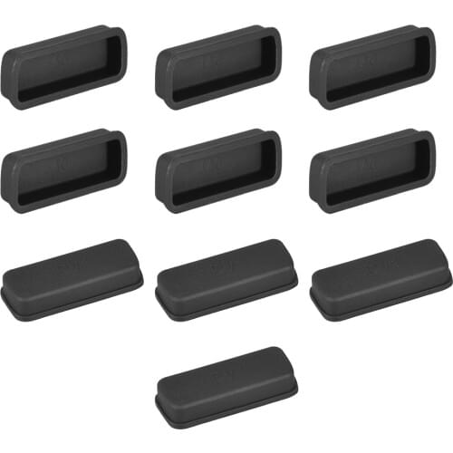 Uxcell 10pcs DVI Video Silicone Port Anti Dust Protectors Cap Cover 23mmx8mm Black