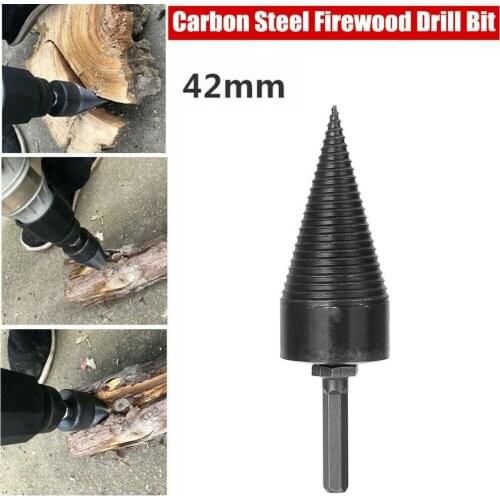 Drill Bits W/ Hex Shank 42mm Cone Driver Bit For Firewood Wood Splitter High Speed Splitting Woodworking Tool Accessories