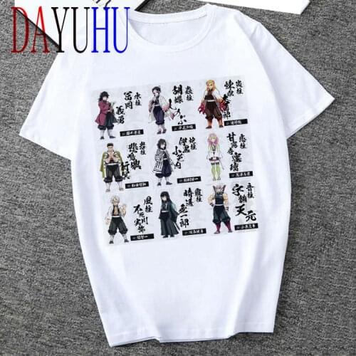 Unisex Hot Demon Slayer Tshirt Graphic Top Tees Streetwear Punk Kimetsu No Yaiba T Shirt Clothes Japanese Anime Men Funny Tops