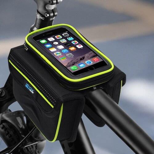 WOLFBASE 2 IN 1 Bike Bag Top Tube Bag Rainproof MTB Bicycle Frame Front Head Phone Touch Screen Bag Pannier Cycling Accessories