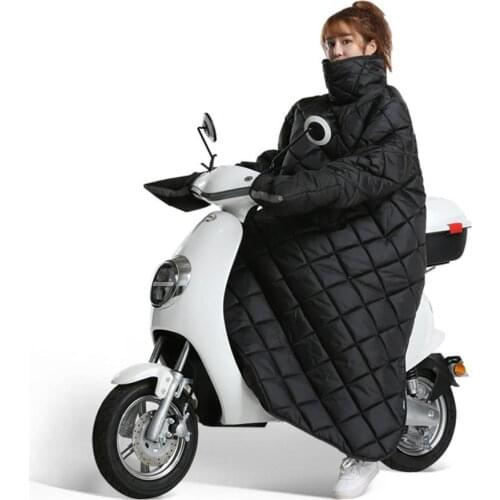 Scooter Windproof Quilt Winter Warm Thick Motorcycle Cover With Gloves Night Reflective Dirt Resistant Windshield XL/XXL