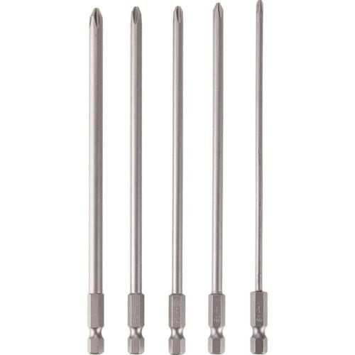 High Quality 5Pcs/Set Shank 1/4" S2 Steel 150mm Long Magnetic Hex Cross Head Screwdriver Screw Driver Drill Bits Set #246979