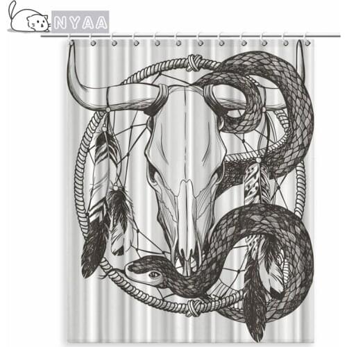 Skull Skeleton King Shower Curtain Halloween Horror Funny Black Background Bathroom Waterproof Polyester Screen Home Decoration
