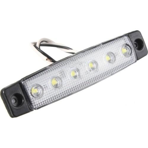 1x White 12V 6LEDs Side Marker Light Trailer Truck Boat Van Indicator RV Lamp Kits