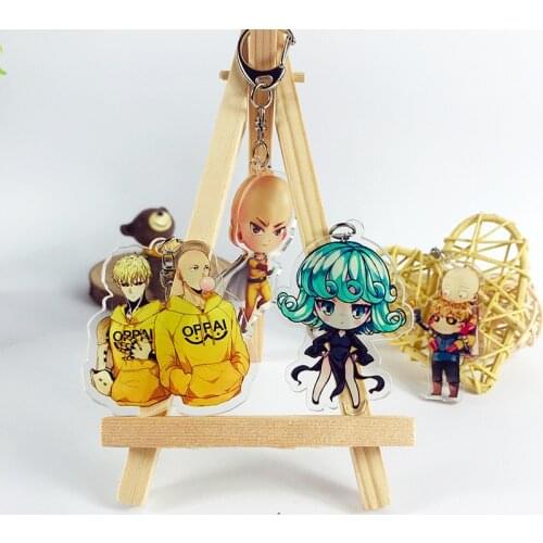 1pc Anime ONE PUNCH-MAN Saitama Genos Senritsu no Tatsumaki ATOMIC SAMURAI Keychain Keyrings Pnedant