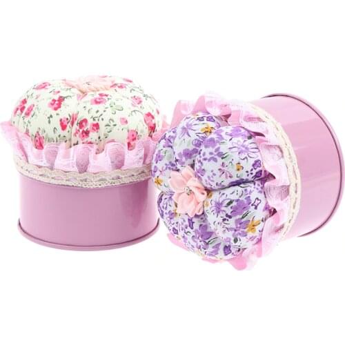 1Pc Ball Shaped DIY Craft Needle Pin Cushion Holder With Wood Bottom Sewing Pin Cushion Home Sewing Tools Accessory