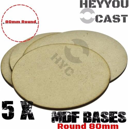MDF Bases - 80mm Round bases- Basing Laser Cut Wargames wood