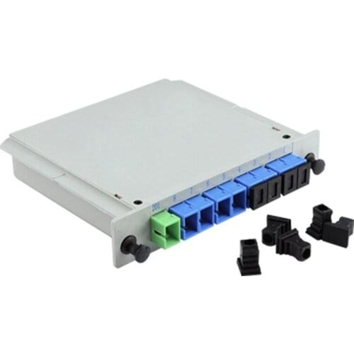 Free shipping SC UPC PLC 1X8 FTTH Fiber Optic Splitter Box 1X8 SC PLC Splitter Planar waveguide type Optical Coupler Splitter