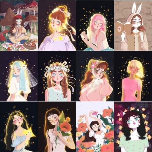 Teen Girl Room Decor Mosaic Painting Diy Arts and Crafts Figure Portrait Paint Diamond Embroidery Accessories Wall Decor