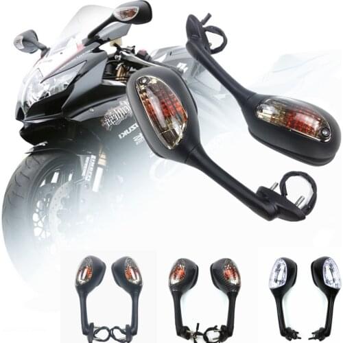 For Suzuki GSXR Motorcycle Rearview Side Mirrors for Suzuki GSXR 600 750 1000 with Turn Signal Light K6 K7 K8 Mirror