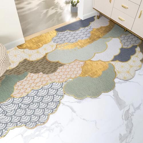 Doormats for Outdoor/Indoor Entrance,Cloud Pattern Rug Waterproof,Easy Clean,Entryway Rugs,Non-slip Front Door Mat Large Carpet