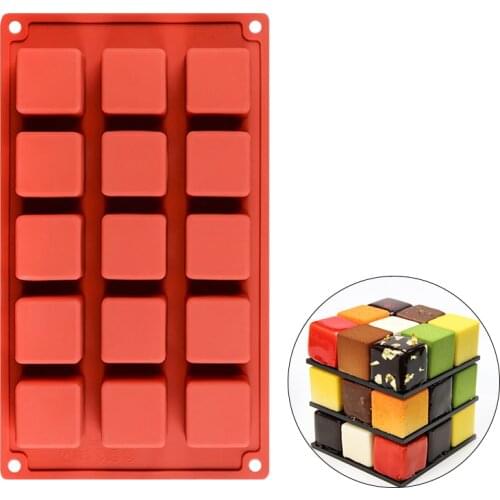 15 Cavity 3.3cm Square Silicone cake Mold DIY Non Stick Dessert Pastry Brownie cube Molds Cake For Baking