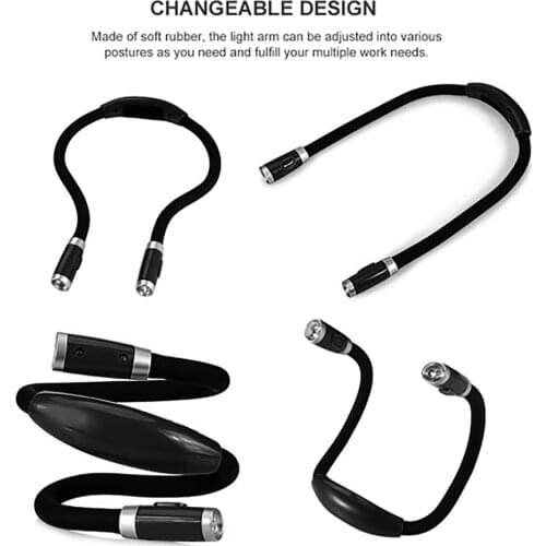Flexible Adjustable LED Light Neck Book Night Lamp for Study Reading