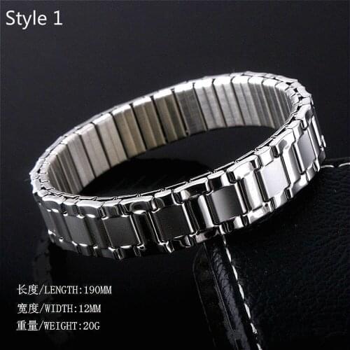 Italian Charms Stainless Steel Bracelet Splice Metal Chain Grain Elasticity Bracelets Fashion Couple Jewelry Personality Bangle