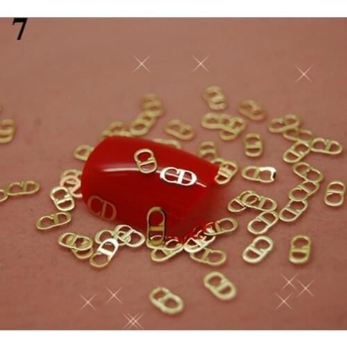 K7 2018 News 700pcs/lot gold fluted metal nail art decorations design 3D alloy nail art charms 3D nail jewelry ,DIY