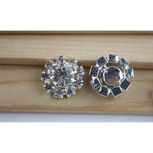 20pcs/lot 15mm round Metal rhinestone buttons wedding invitation card embellishment hair flower scrapbook sewing accessories