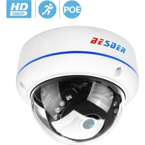 BESDER 720P/960P/1080P Surveillance IP Camera Vandalproof Night Vision Dome Security Camera ONVIF 2.0 PTP Alert
