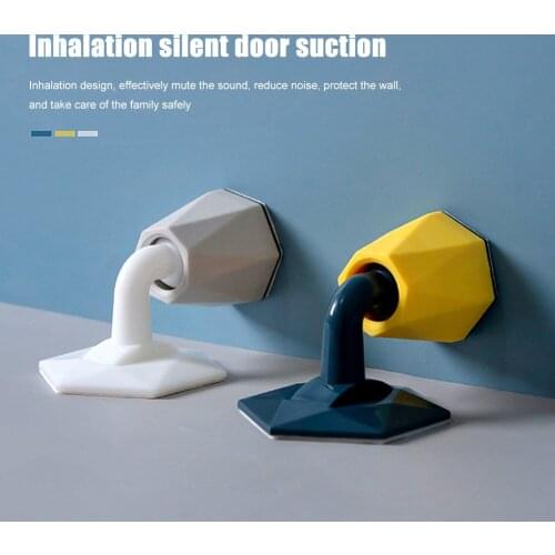 Multifunction Silicone Floor Door Stopper Suction Non Punching Wall Protectors Door Holders Silicone Prevent Collisions