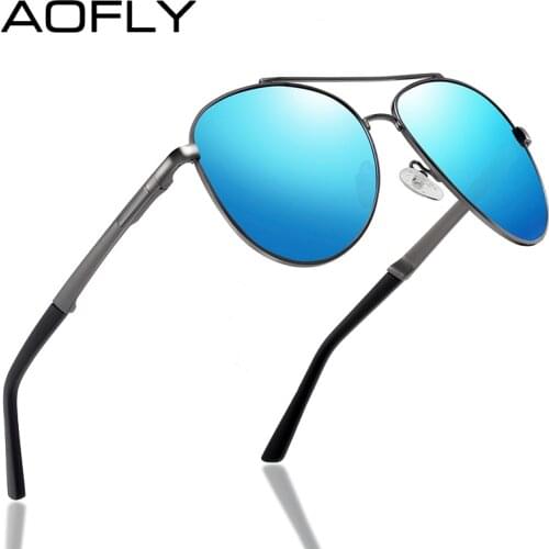 AOFLY BRAND DESIGN Pilot Polarized Sunglasses Men Vintage Metal Driver Mirror Sun Glasses Male Female Goggle UV400 Gafas De Sol