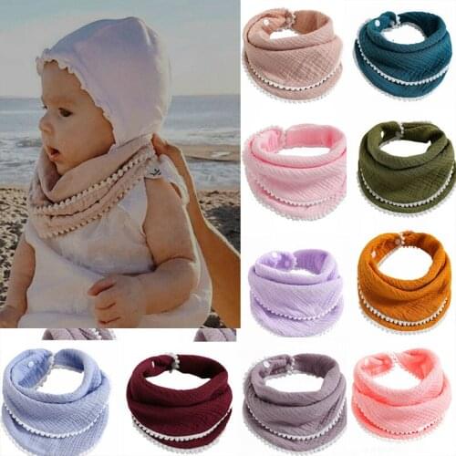 Soft Cotton Baby Bibs Newborn Burp Cloths Solid Color Triangle Gauze Infant Girl Boy Bandana Bibs Scarf Baby Feeding Stuff