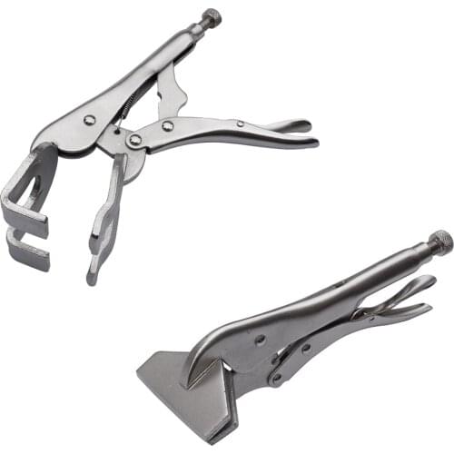 2Pcs Welding and Sheet Metal Clamp Set 9 inch U Shaped Jaw Pliers and 8 inch Locking Sheet Metal Pliers