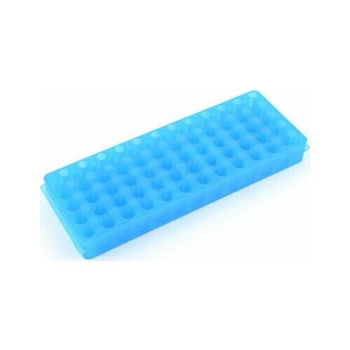 Sky Blue Plastic Reversible 60 Holes 10mm 7.5mm Centrifuge Tube Rack