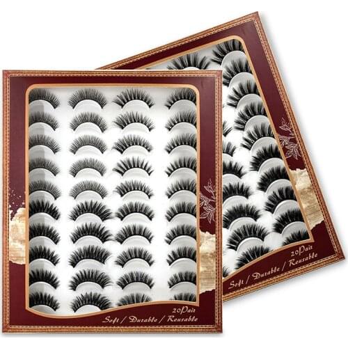 New 5/8/20 Pairs 3D Mink Lashes Natural False Eyelashes Dramatic Fluffy Soft Wispy Volume Cross Reusable Fake Eyelash MaKeup
