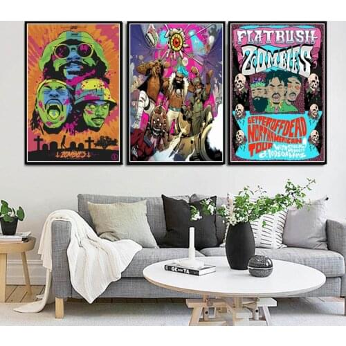 New Flatbush Zombies Rap Music Stars Singer Fashion Canvas Poster Prints Oil Painting Art Wall Pictures Living Room Home Decor